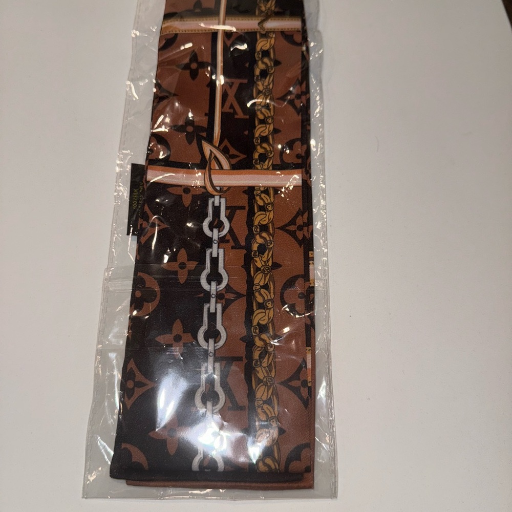 Brown and Black Patterned Scarf